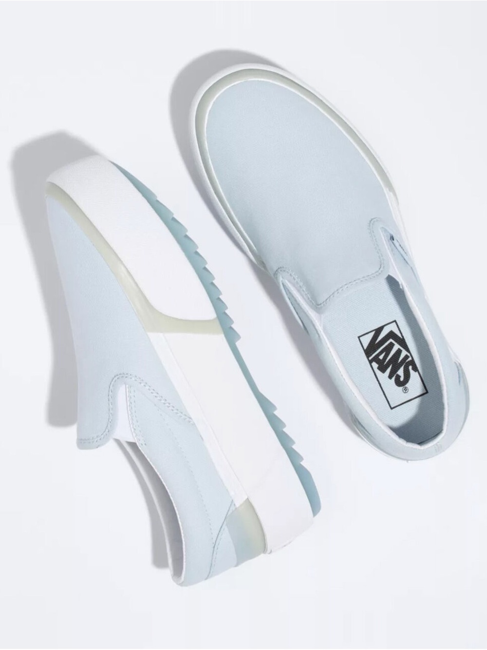 Vans Slip-On Stacked Platform Sneakers in Light Blue
